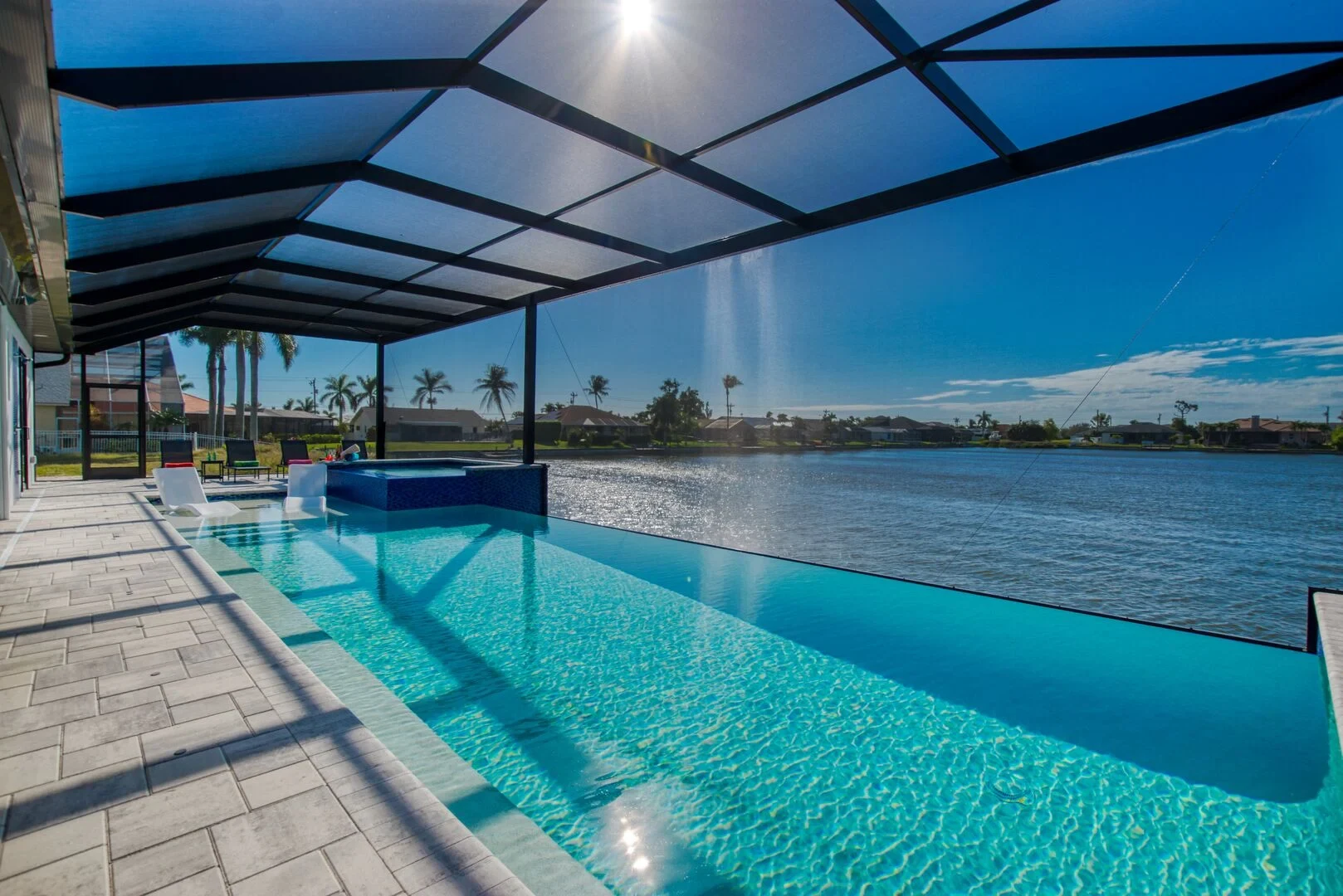 Cape Coral waterfront pool and canal